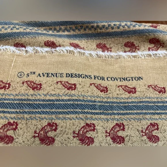 TWO PIECES OF CONVINGTON HEN/CHICKEN FABRIC, 74.5x30.25” & 59x134”